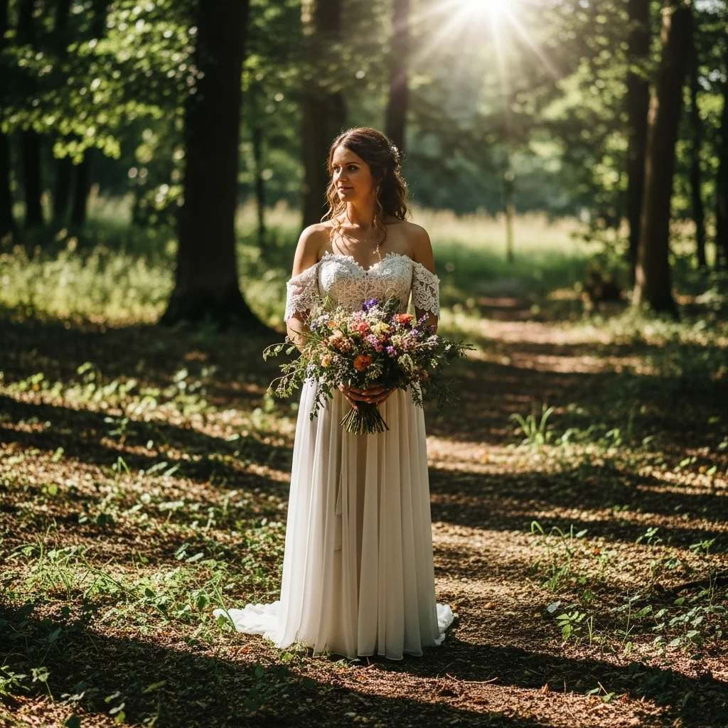 rustic off shoulder gown