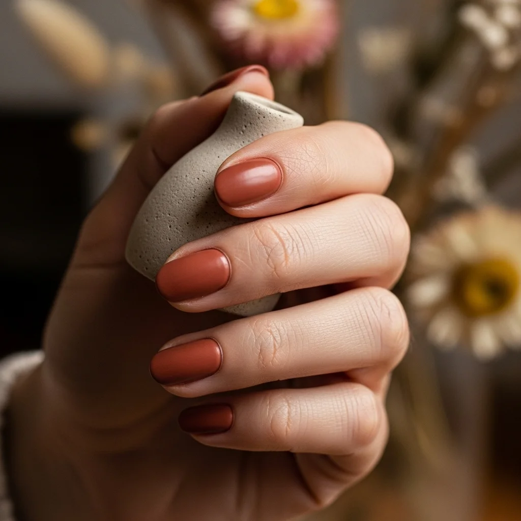 23 Short Fall Nail Ideas You Need To Try This Season 12 rustic terracotta solid
