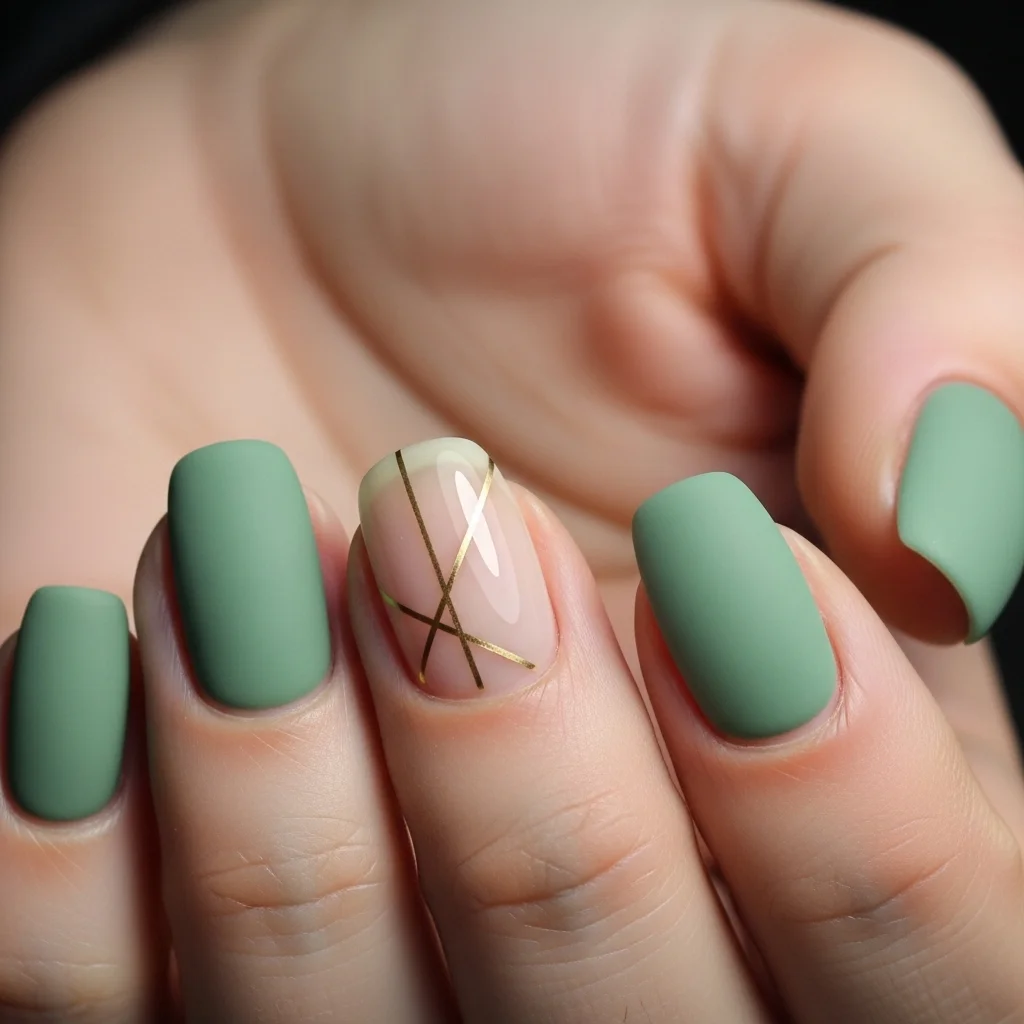 sage green matte with geometric