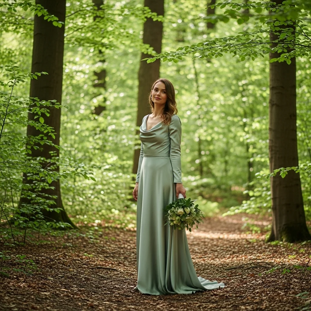 23 Stunningly Unique Colored Wedding Dresses 3 sage green serenity