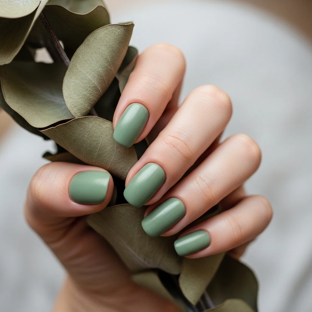 Top 19 Simple Fall Nail Design Ideas You'll Adore This Season 17 sage green solid