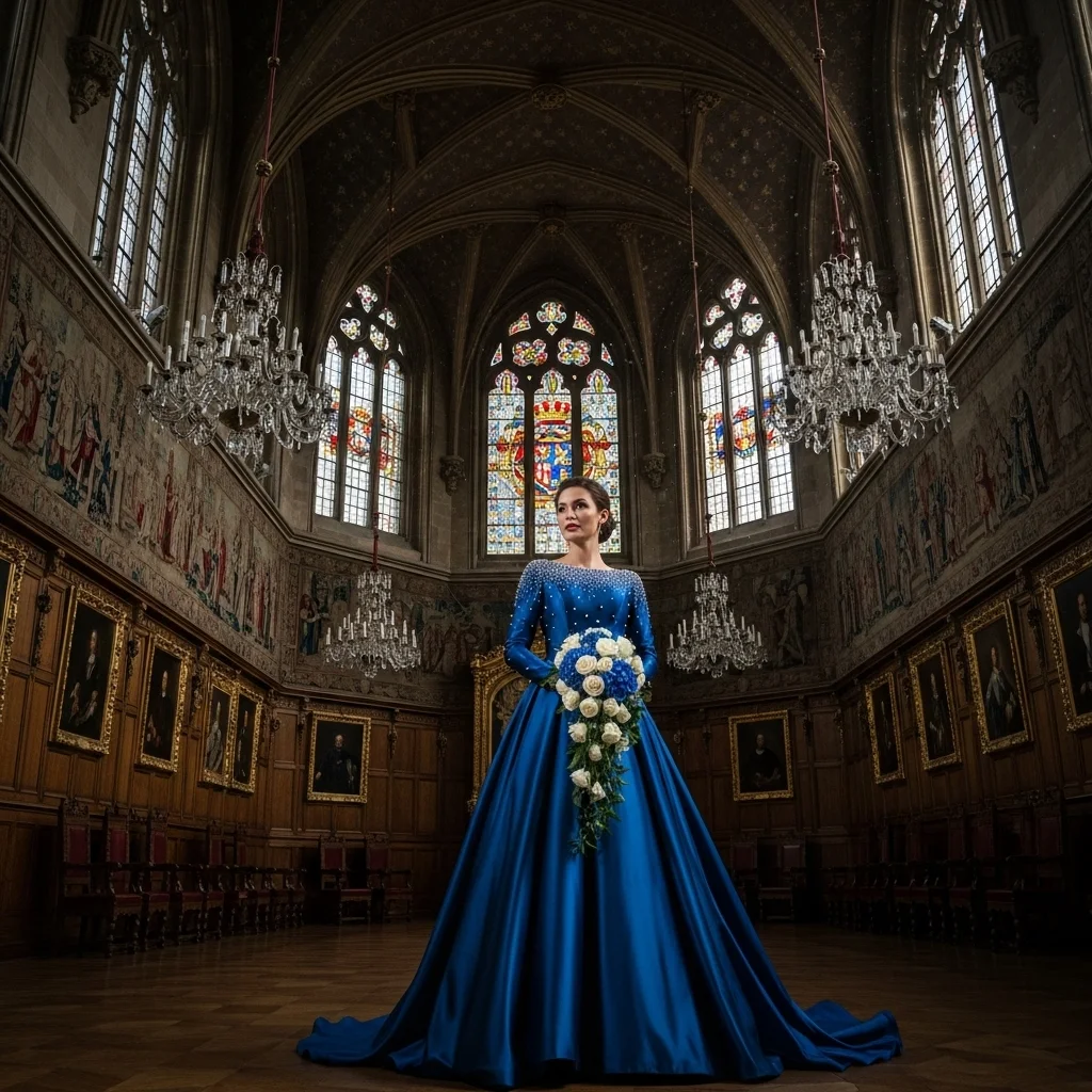 23 Stunningly Unique Colored Wedding Dresses 23 sapphire blue royal