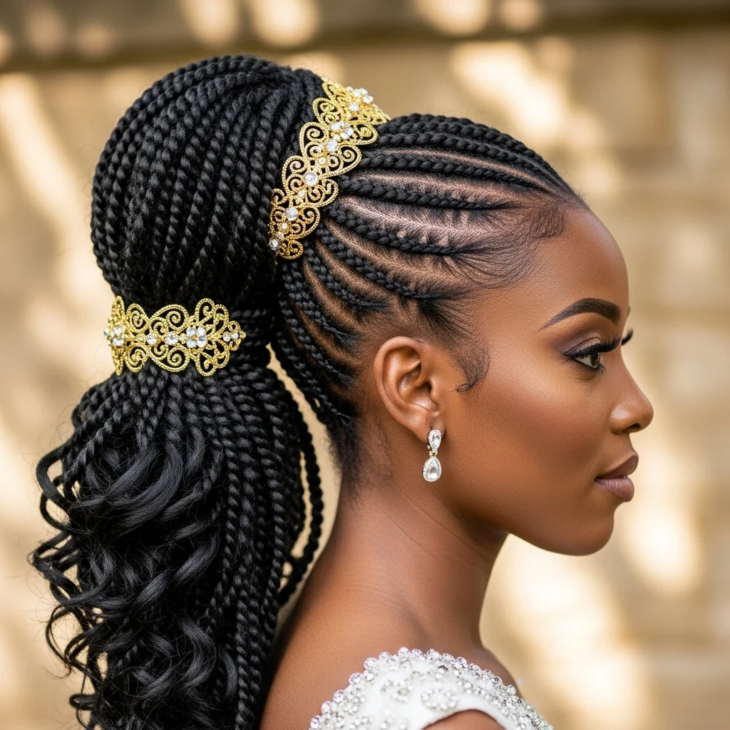 senegalese twists into a ponytail