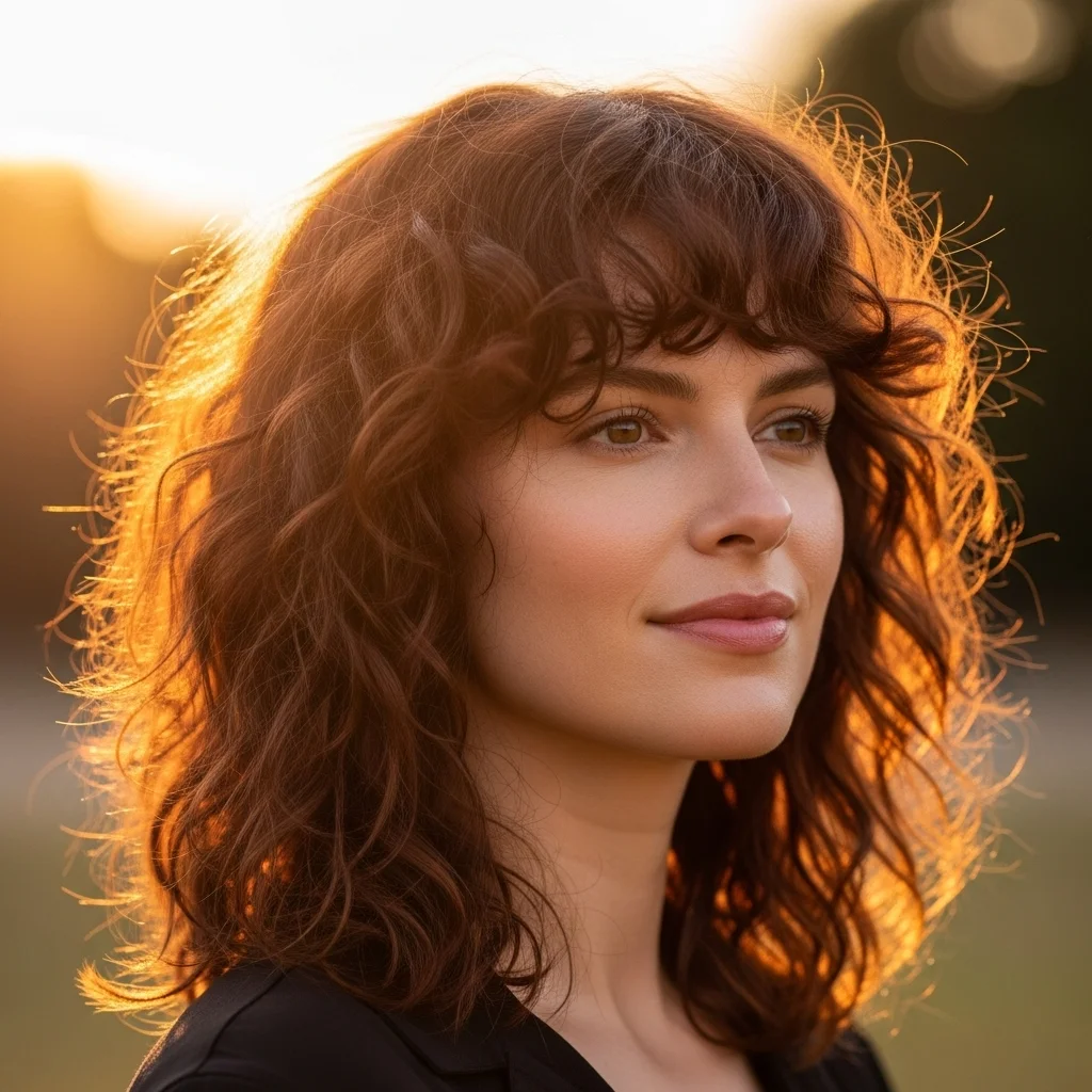 shaggy layers with bangs
