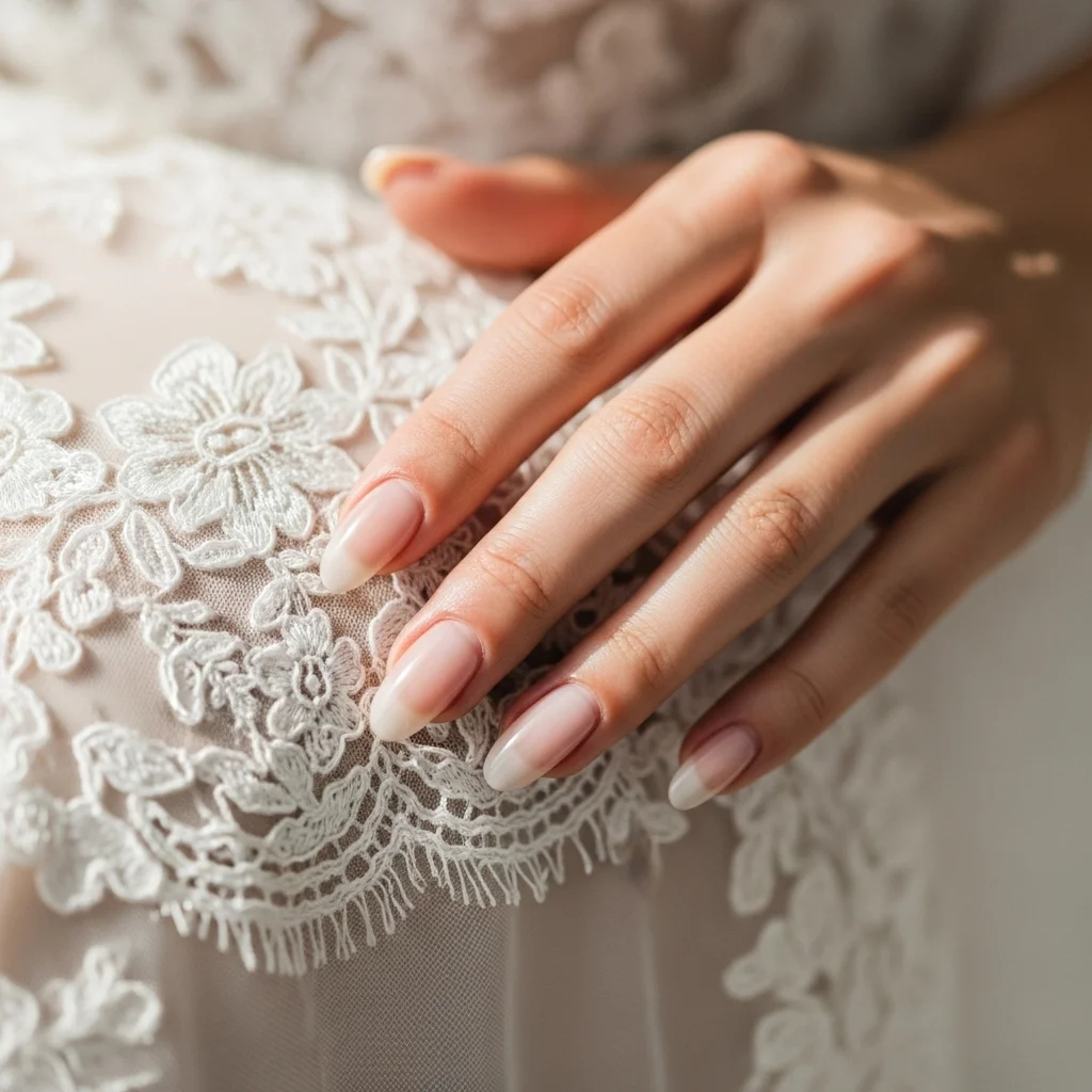 21 Stunning Neutral Wedding Nails for Brides: Timeless Elegance for Your Big Day 3 sheer nude