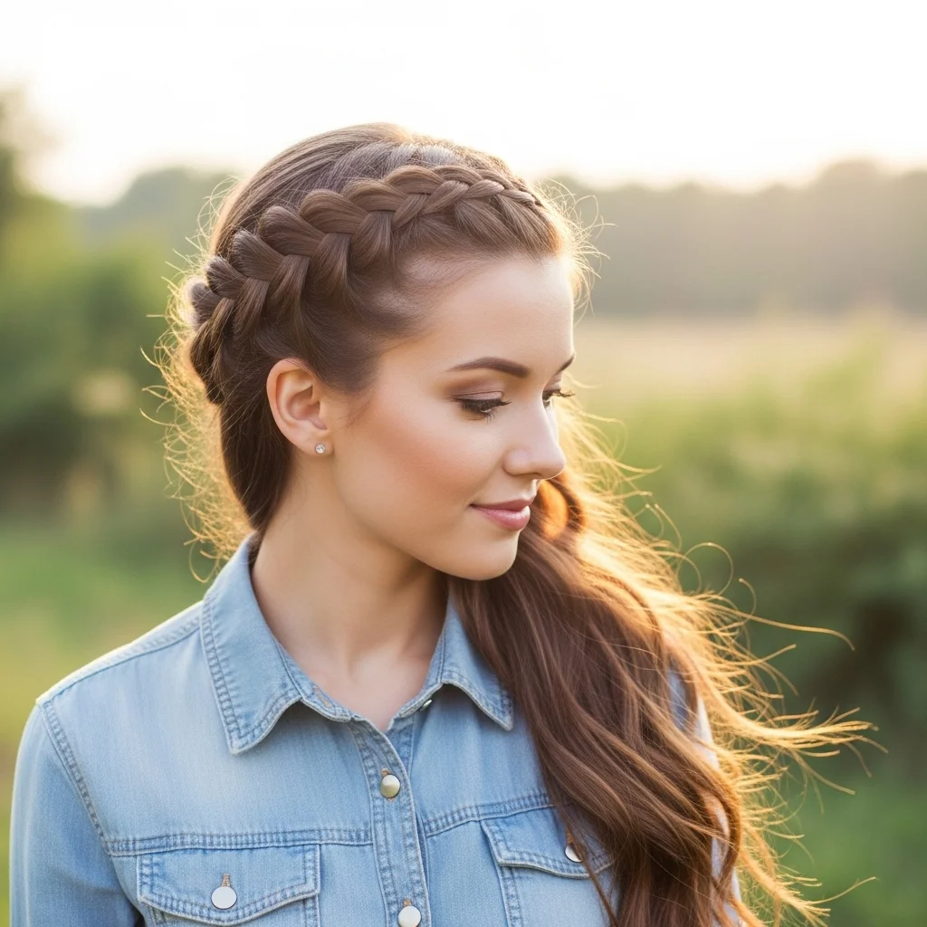 Elevate Your Style: 17 Gorgeous Braided Half-Up Half-Down Hairstyles to Inspire Your Next Look 15 side swept braided half up