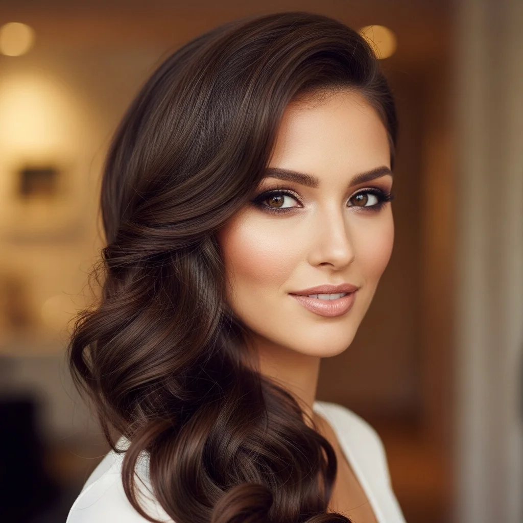 17 Loose Curly Hairstyles You Will Adore 7 side swept loose curls