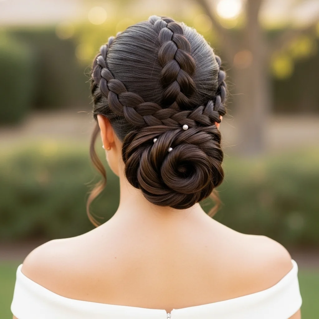 simple french braid updo