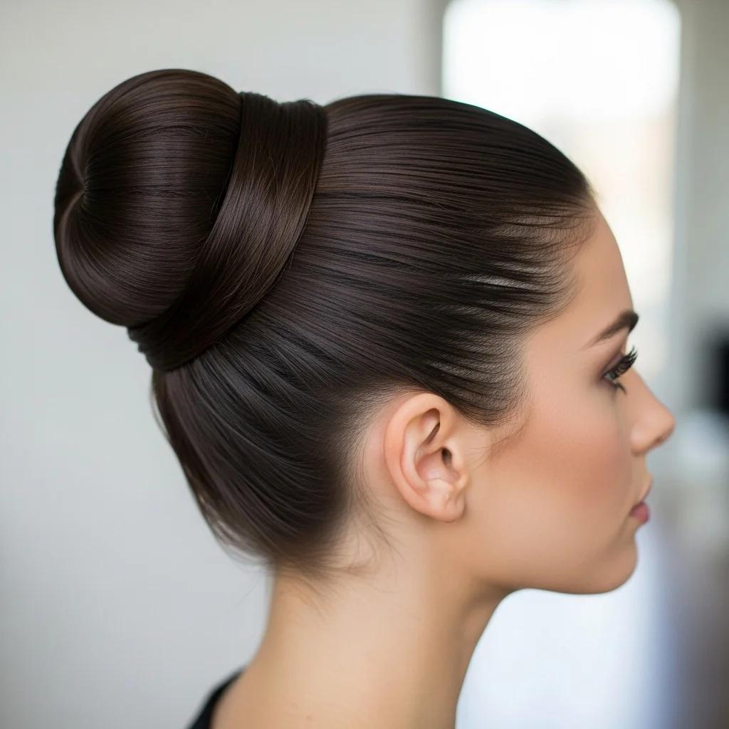 sleek ballerina bun