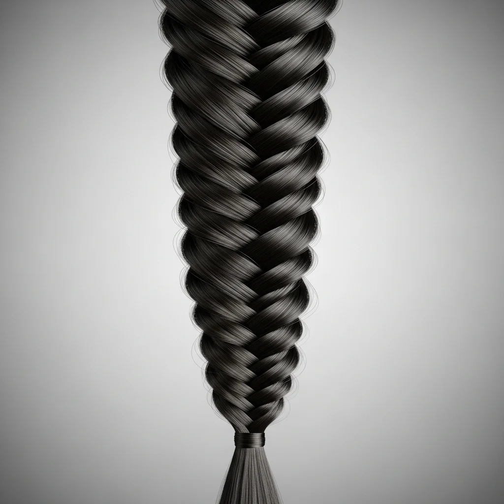 sleek fishtail braid single tight
