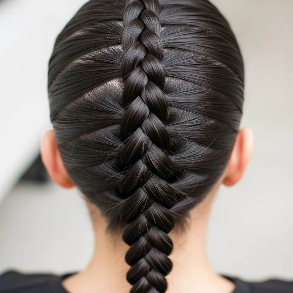 sleek french braid single tight