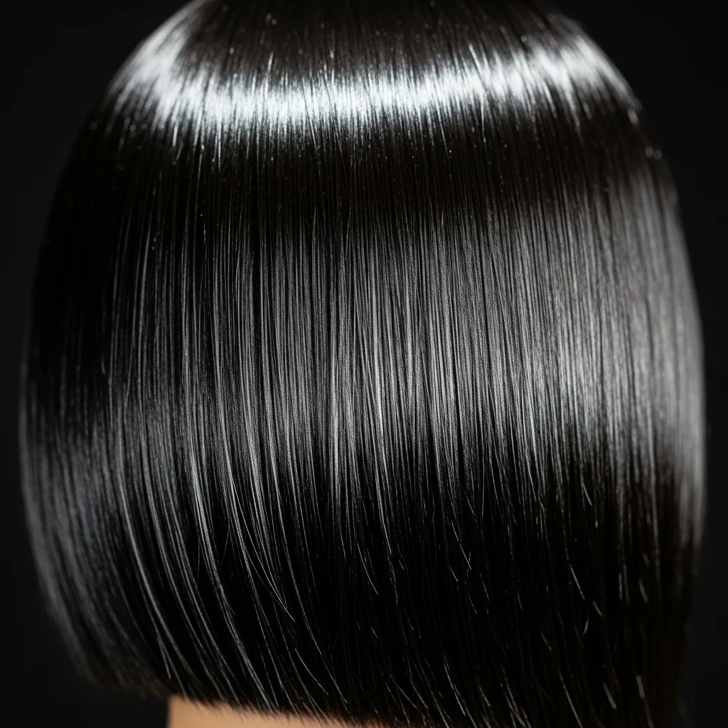 sleek glass hair look