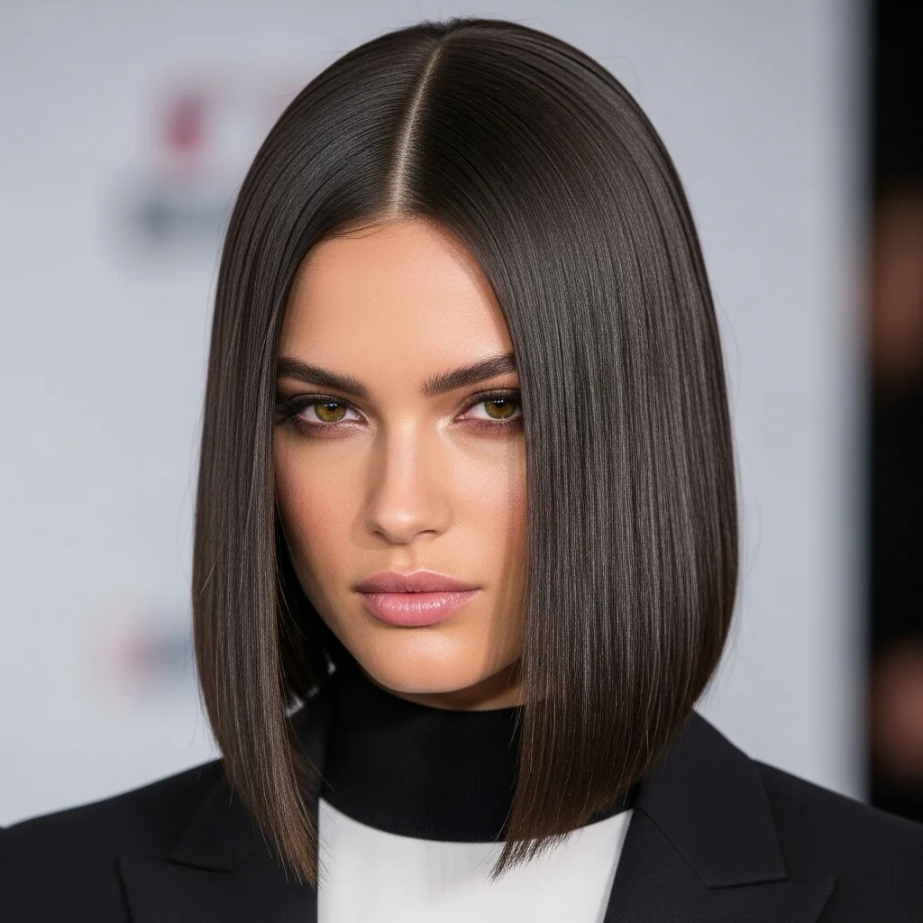 sleek lob long bob