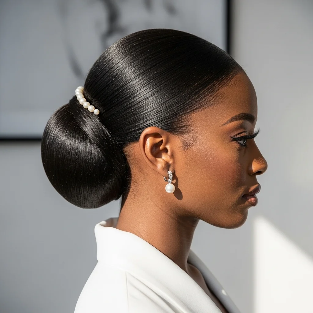 sleek low bun 1