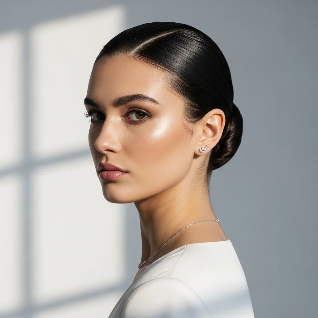 sleek low bun 3