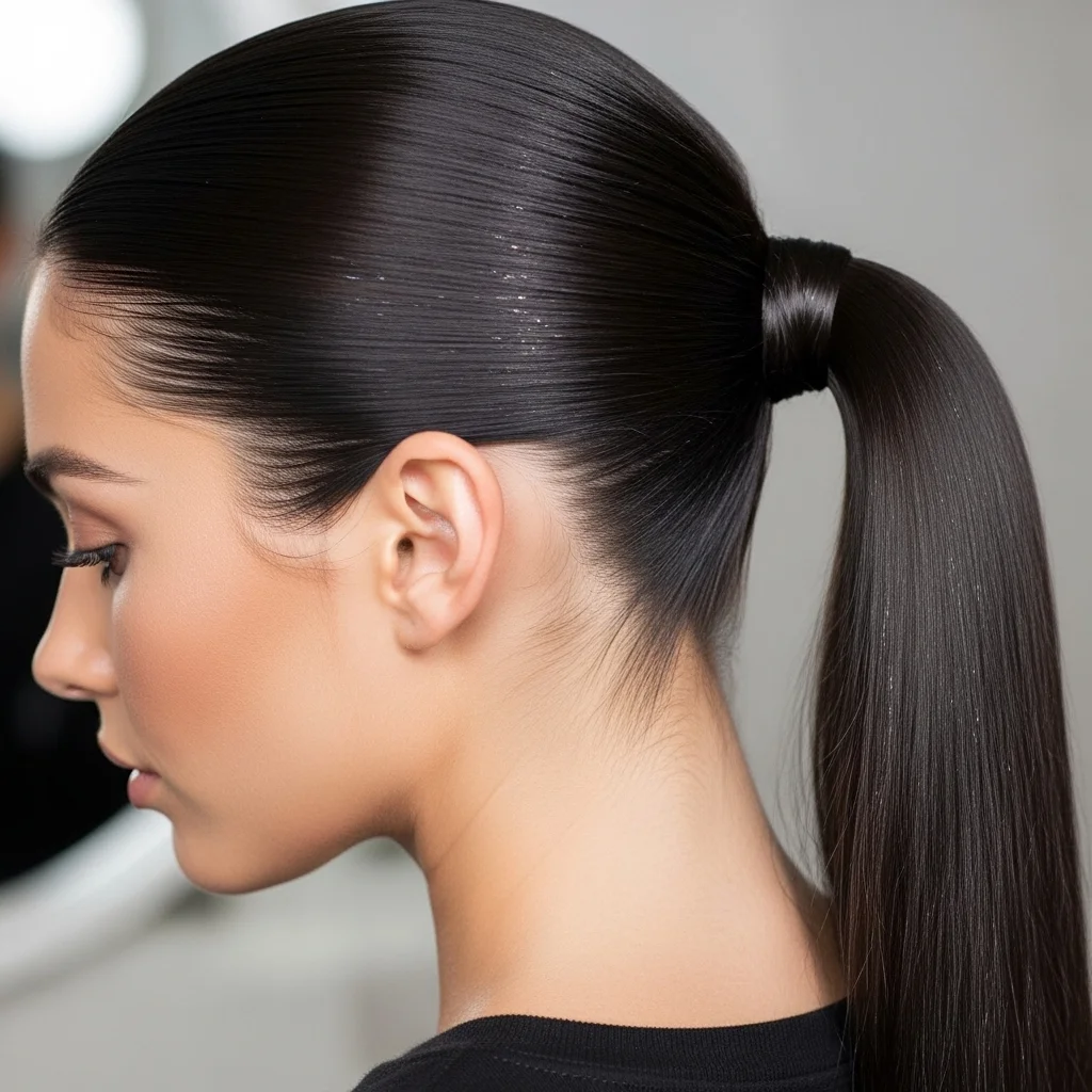 sleek low ponytail 1