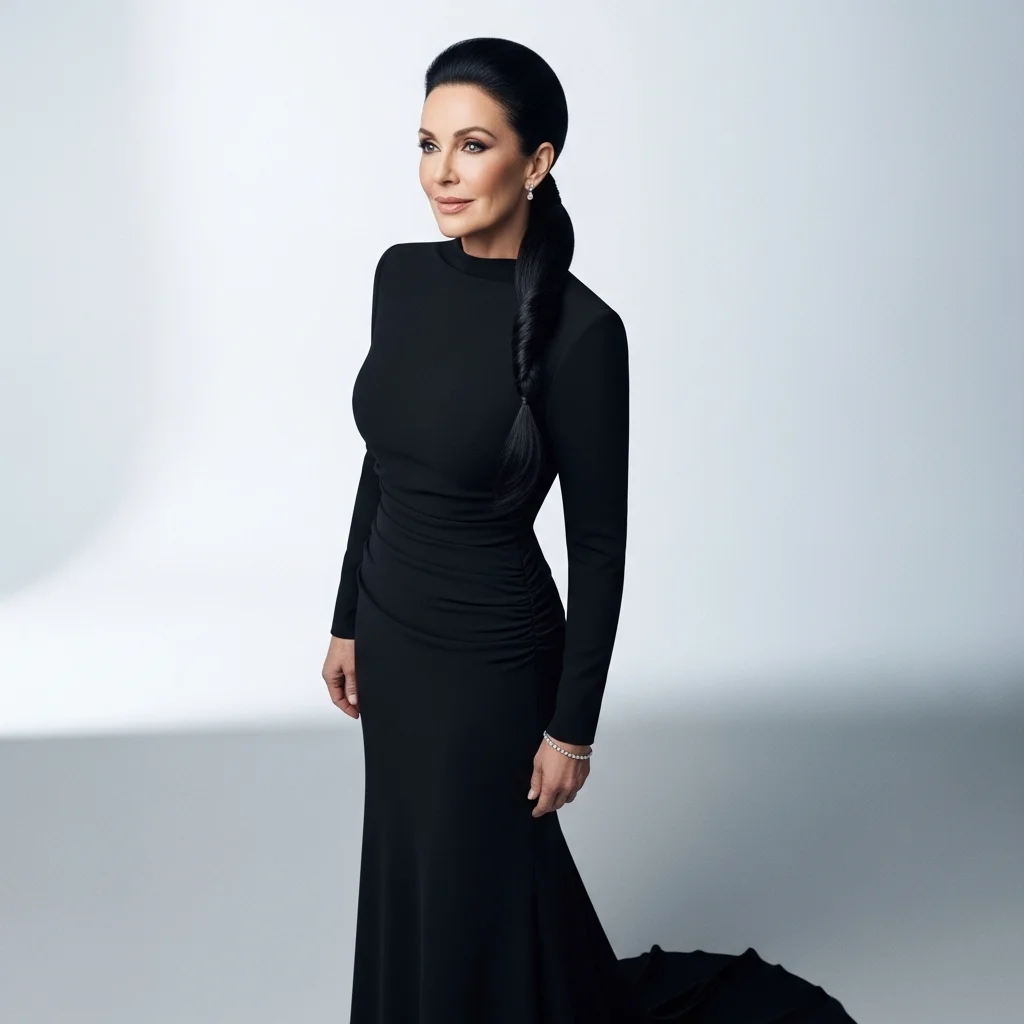 sleek low ponytail with wrap