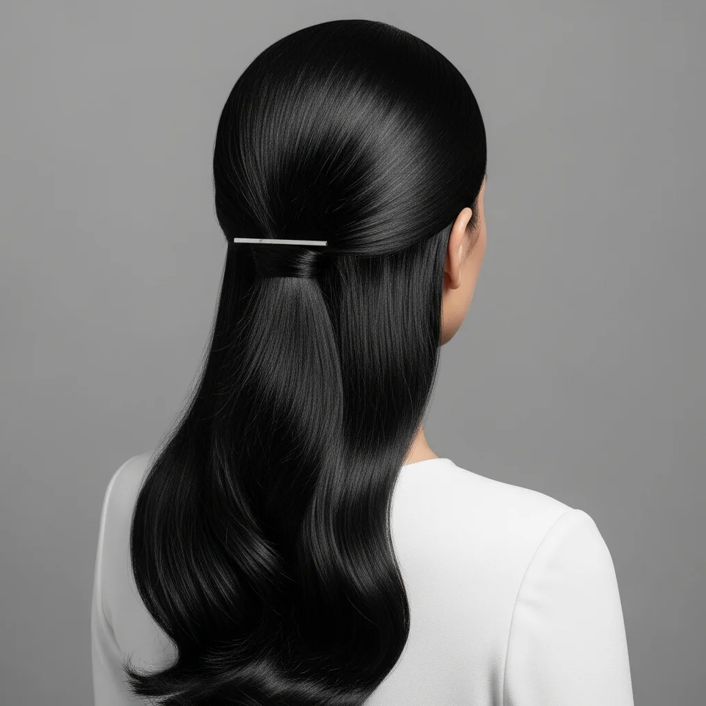 23 Elegant Half Up Half Down Wedding Hairstyles 6 sleek straight half up