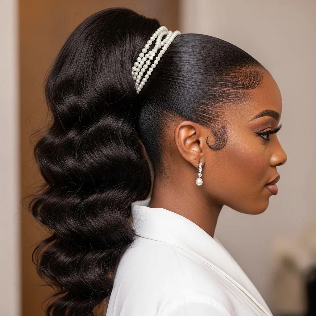 smooth ponytail with volume