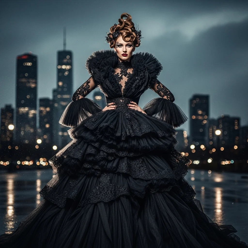 23 Stunningly Unique Colored Wedding Dresses 24 soft black avant garde