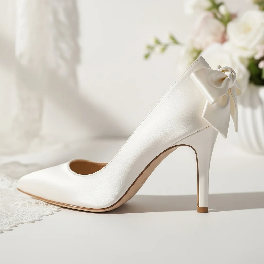 Step into Forever: Top 17 Ivory Wedding Shoes for Your Dream Day 16 sophisticated ivory bow detail pump