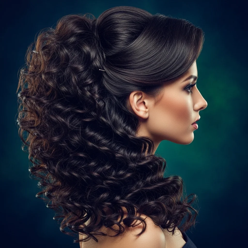 sophisticated side swept half up