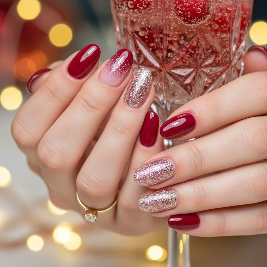 23 Enchanting Fall Ombre Nails You Need to Try This Season 16 sparkling cranberry fizz ombre