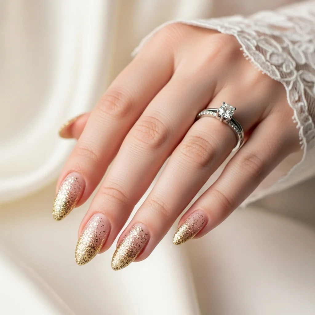 sparkling gold glitter ombre