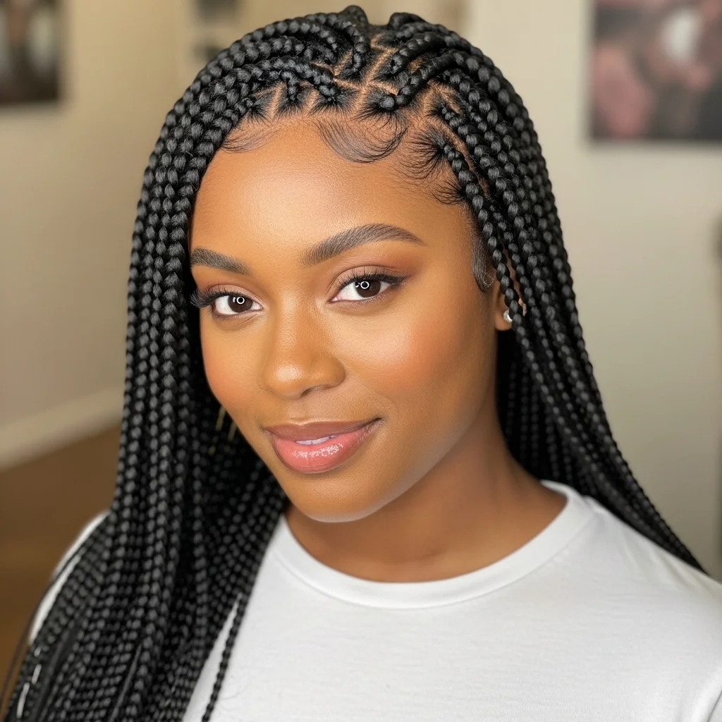 square part box braids