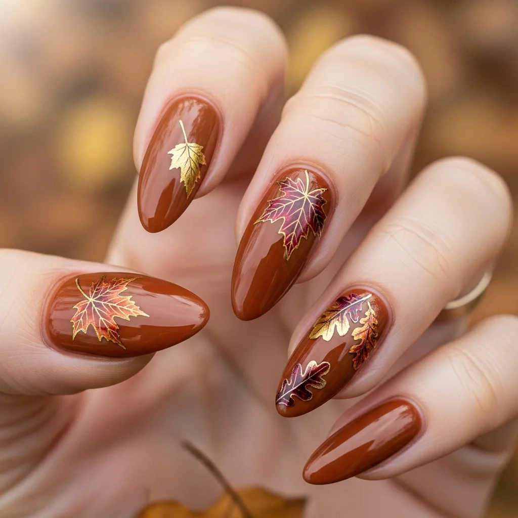 subtle fall foliage accents