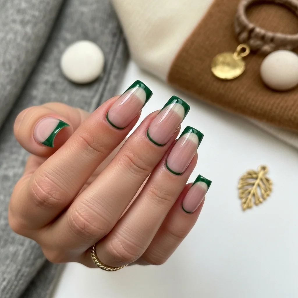 The Top 27 Acrylic Nail Designs You Need This Autumn! 27 subtle micro french with fall colors