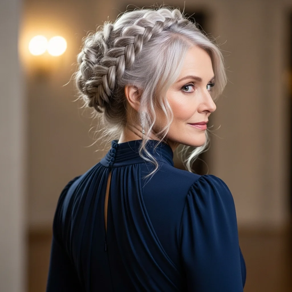 textured fishtail braid updo