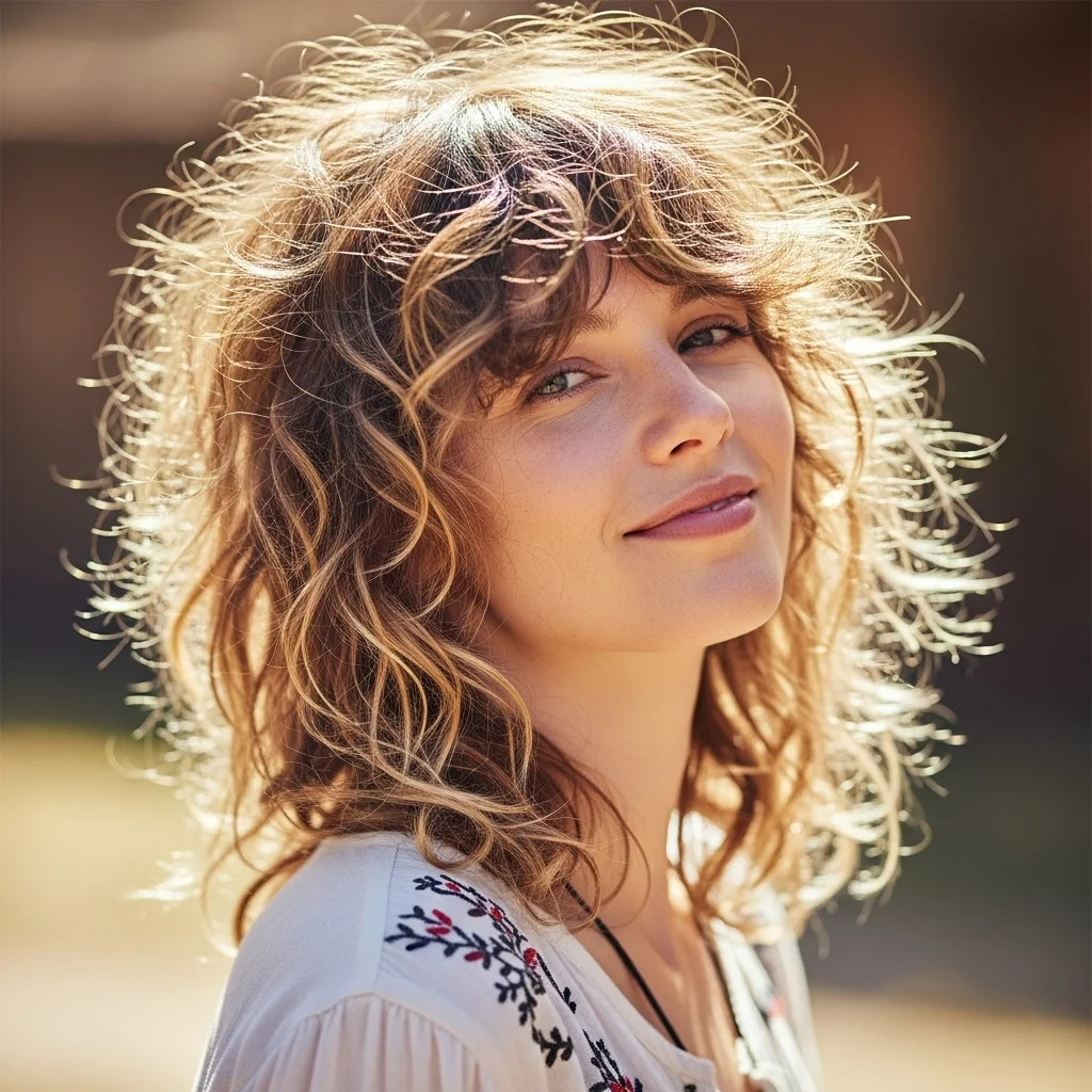 textured shag for fine curls