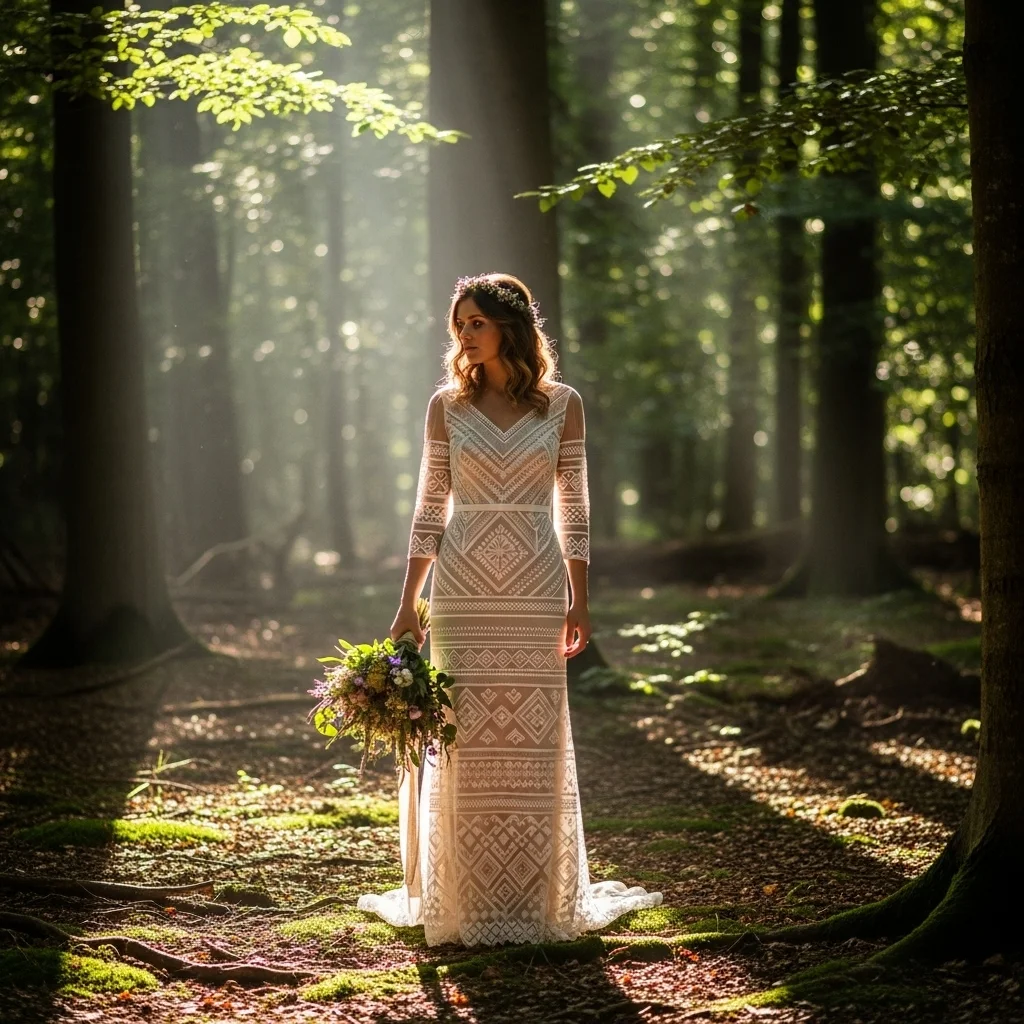 the boho embroidered tulle sheath