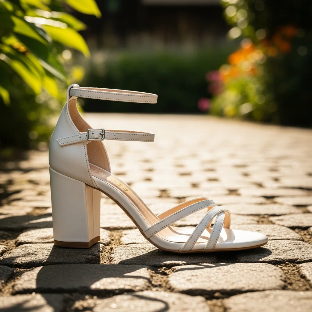 Step into Forever: Top 23 White Wedding Shoes Every Bride Needs to See! 3 the chic white block heel sandal