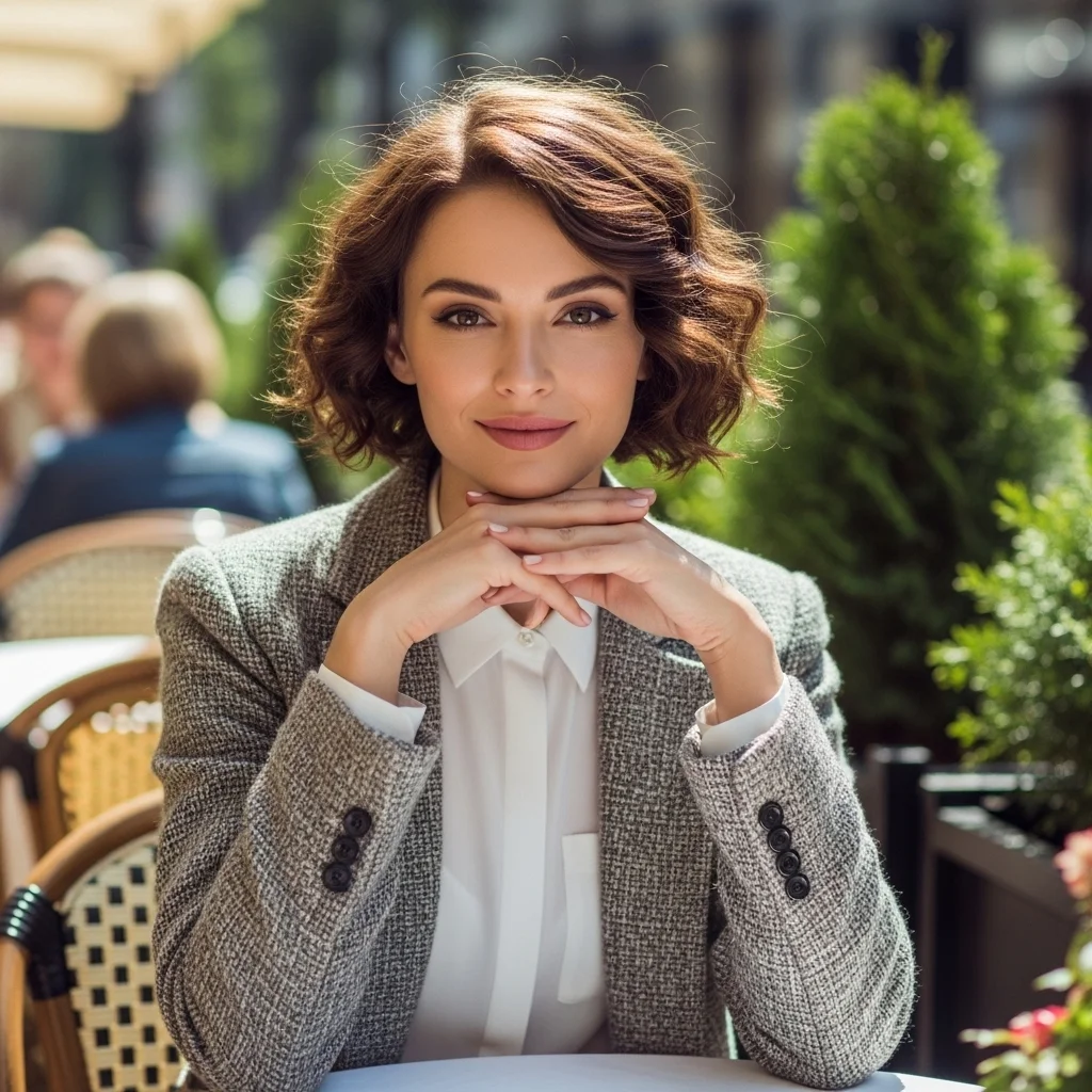 the classic chin length curly bob