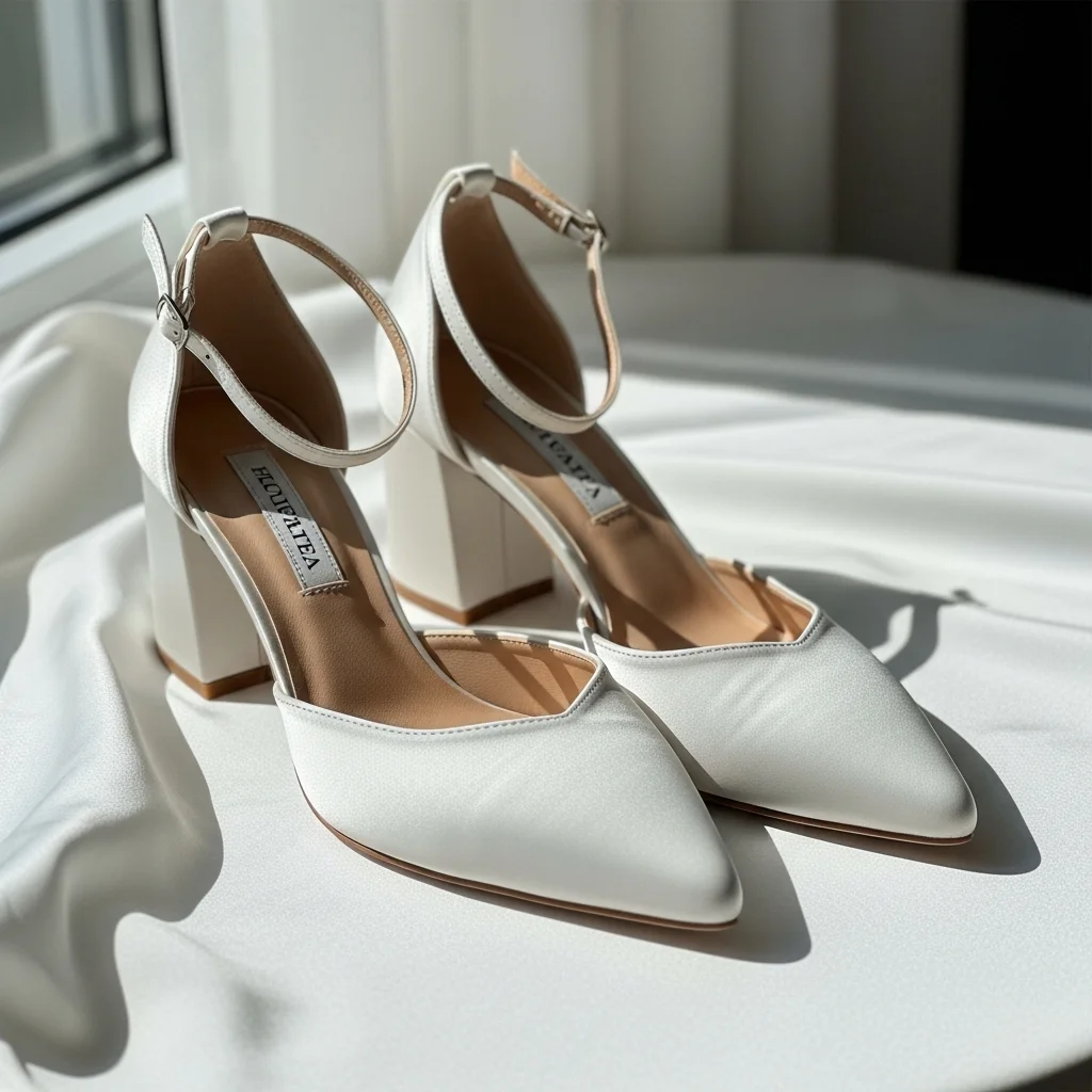 Step into Comfort & Style: Top 21 Low-Heel Wedding Shoes for Your Big Day 2 the classic ivory block heel