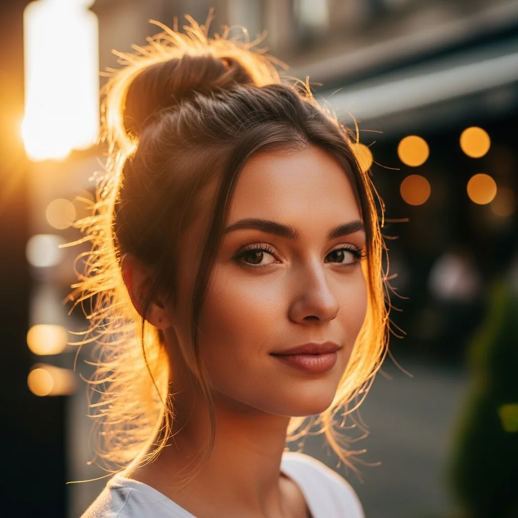 the classic messy bun