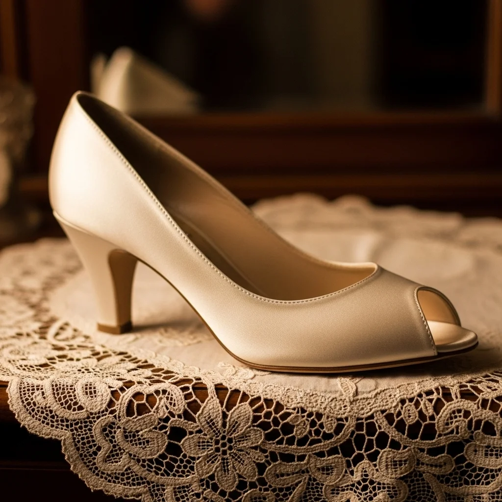 Step into Forever: Top 23 White Wedding Shoes Every Bride Needs to See! 12 the classic white ivory peep toe