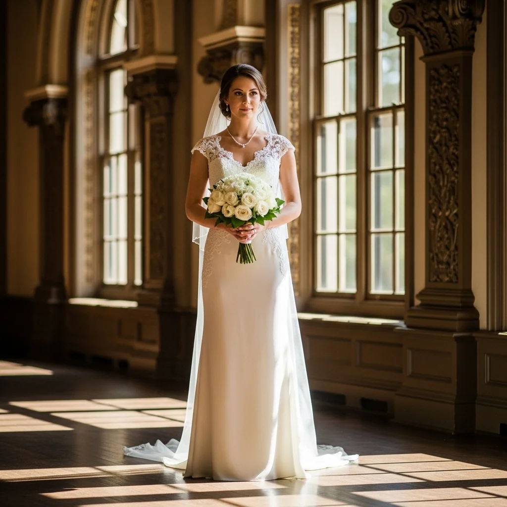 the elegant sheath with cap sleeves