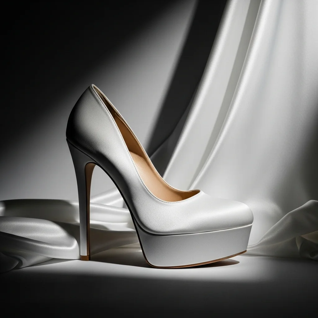 Step into Forever: Top 23 White Wedding Shoes Every Bride Needs to See! 7 the glamorous white satin platform pump