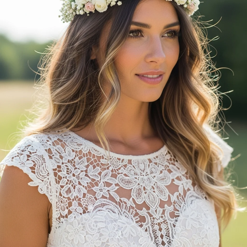 the intricate crochet bodice