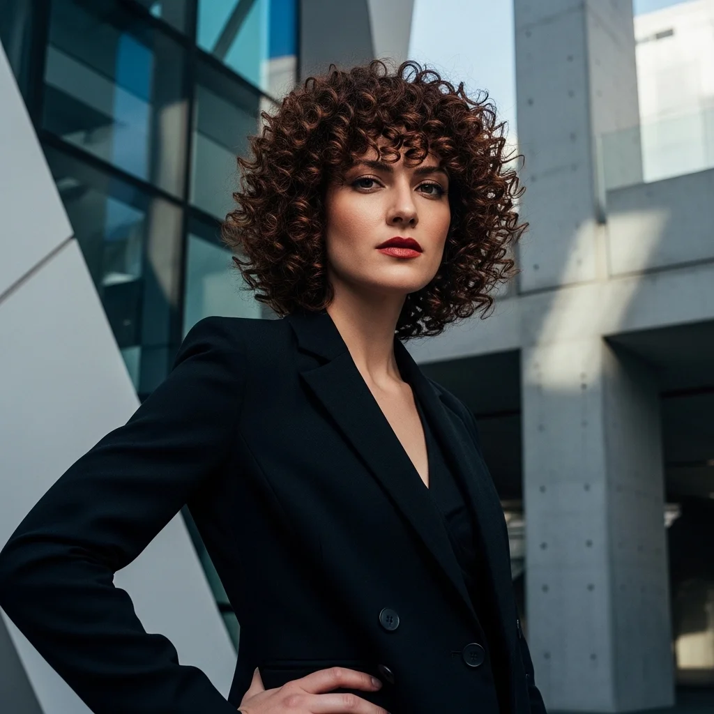 the inverted curly bob