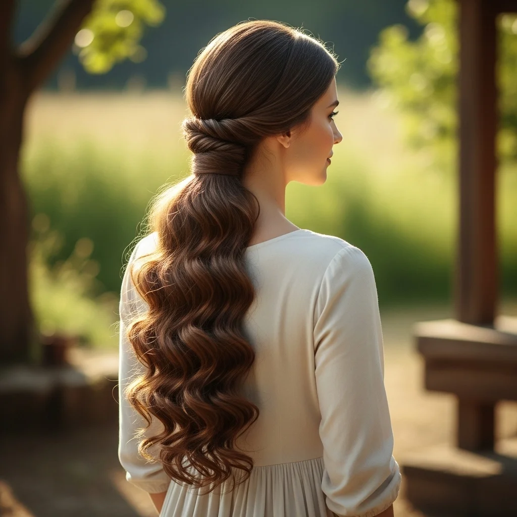 the inverted topsy turvy curly ponytail