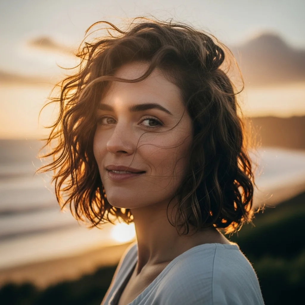 the messy beachy curly bob