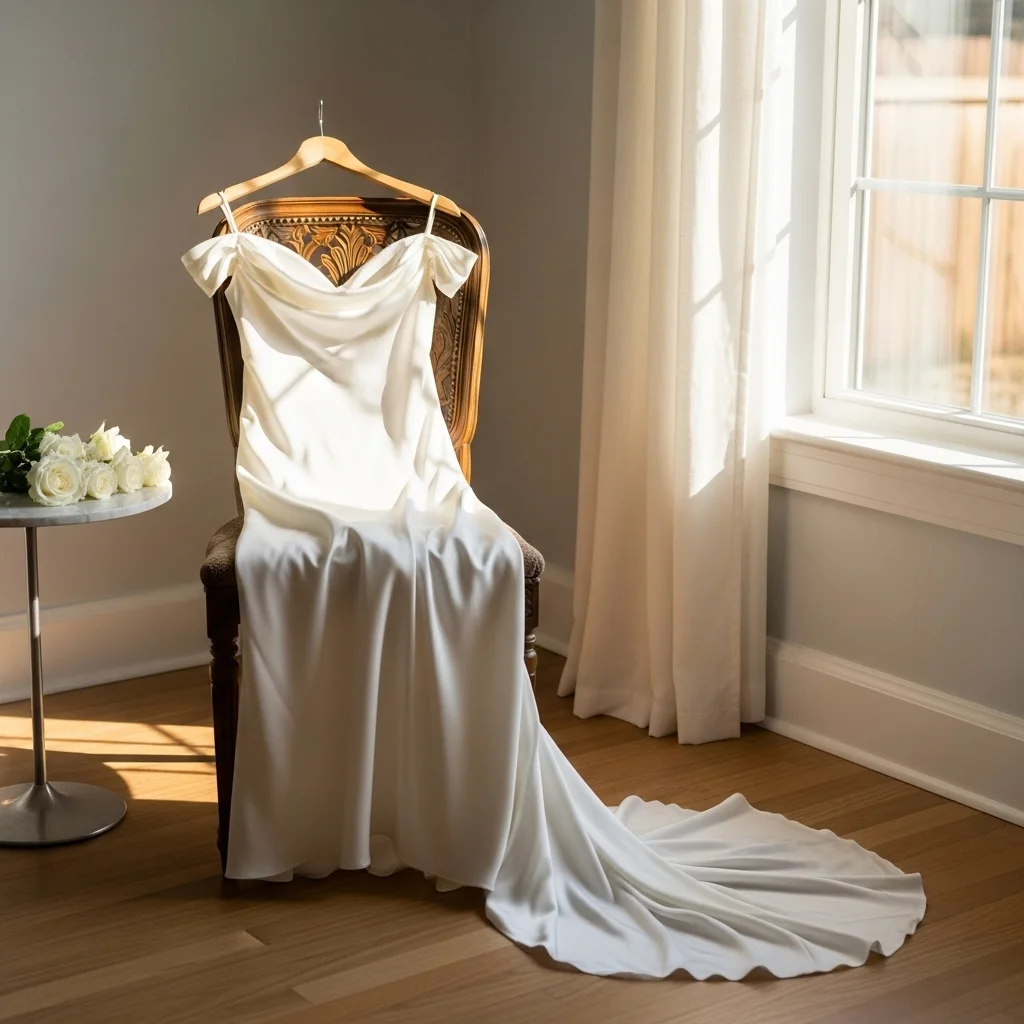 25 Off the Shoulder Boho Wedding Dresses 16 the minimalist silk charmeuse slip dress