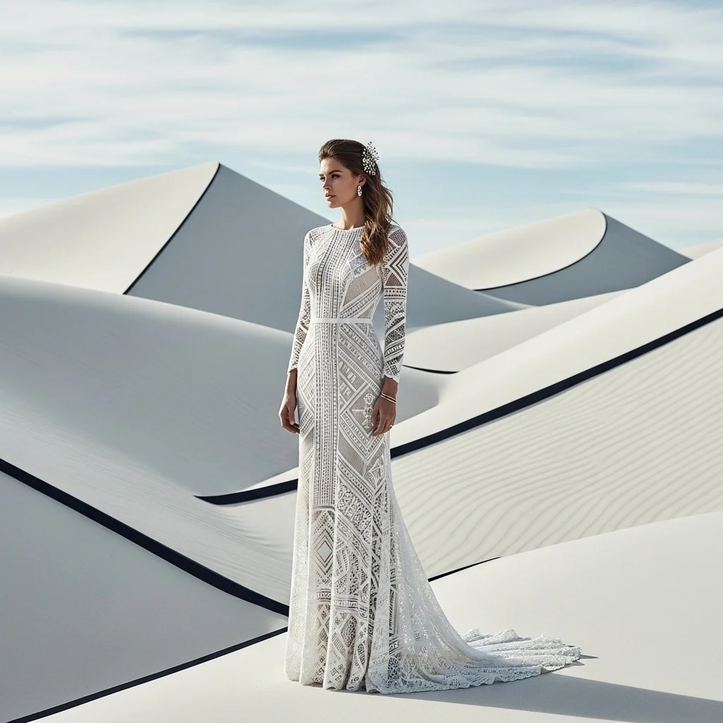 the modern bohemian with geometric lace