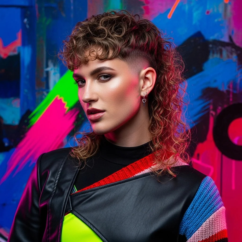the modern curly mullet