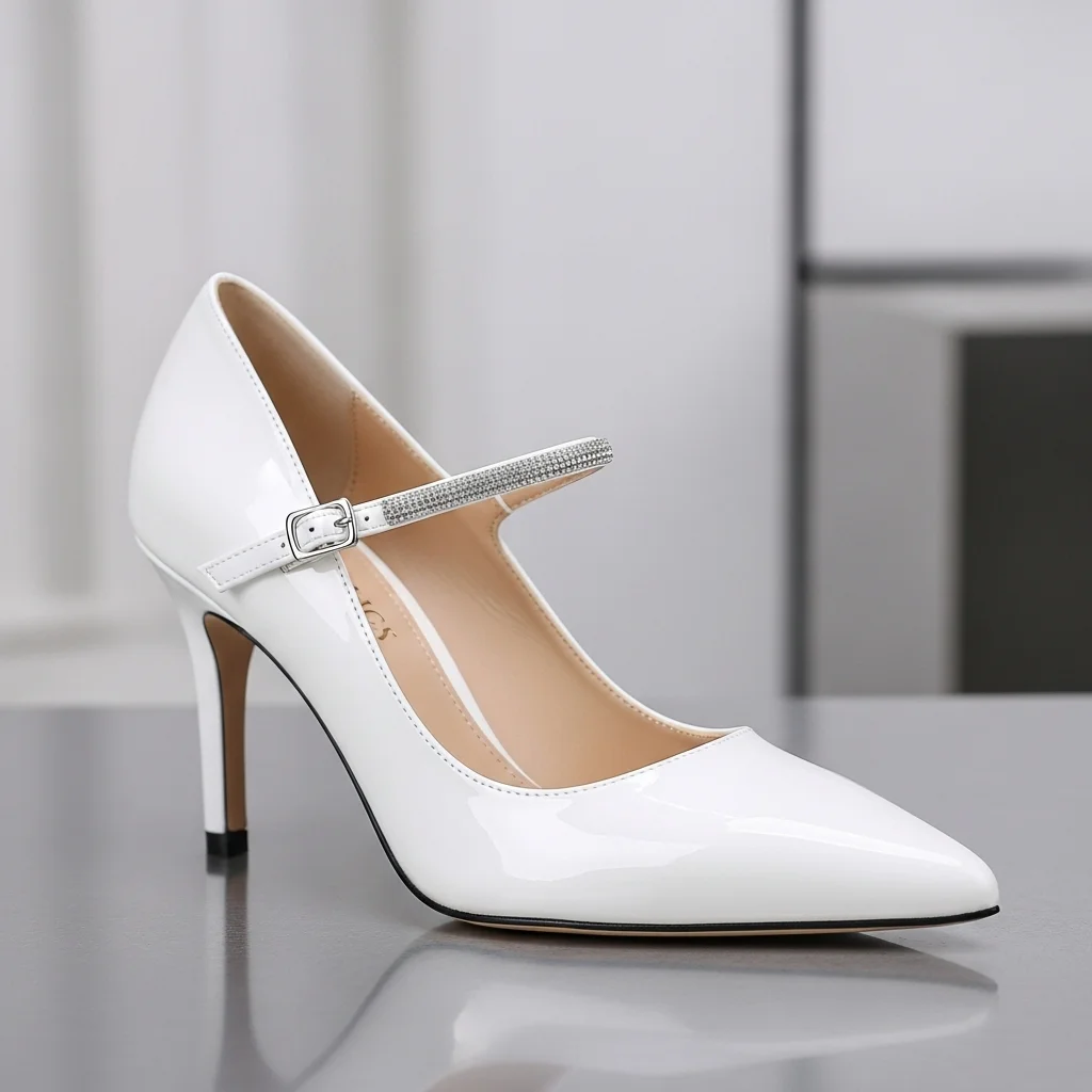 Step into Forever: Top 23 White Wedding Shoes Every Bride Needs to See! 15 the modern white mary jane with a twist