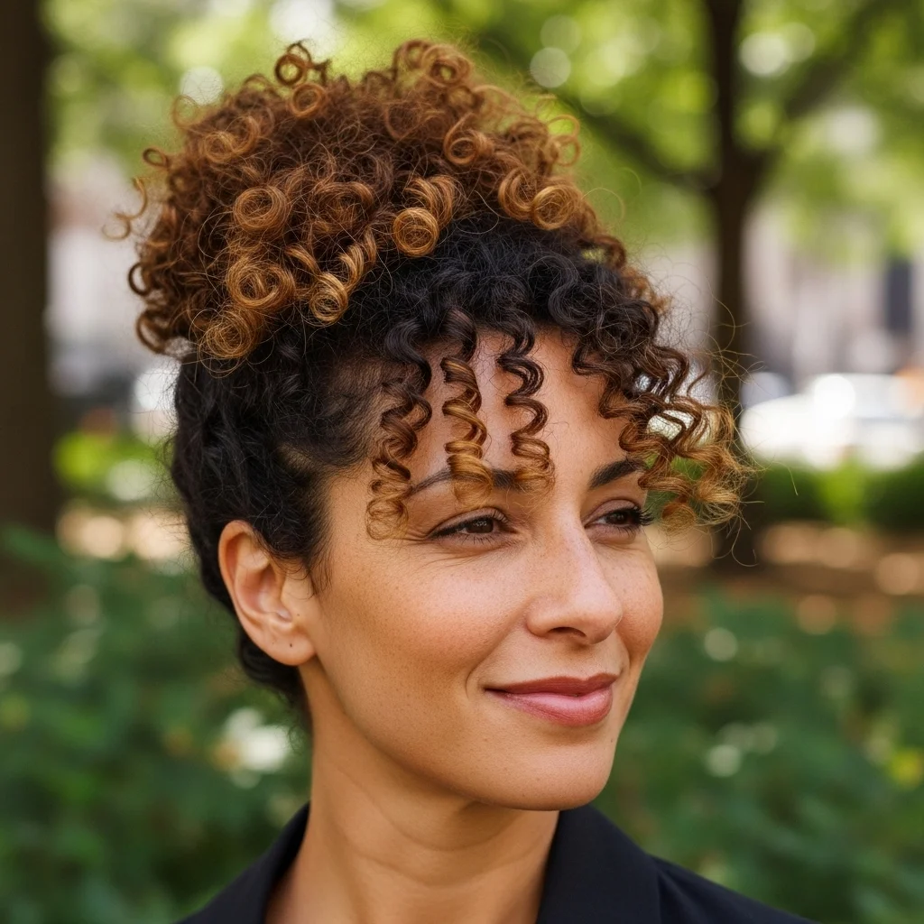 21 Effortless Curly Hairstyles You Need to Try Today! 1 the pineapple updo